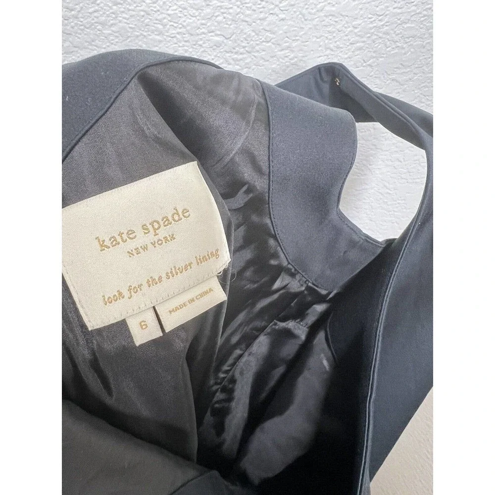 Kate Spade Black Bow Front Dress Size 6 Sleeveless